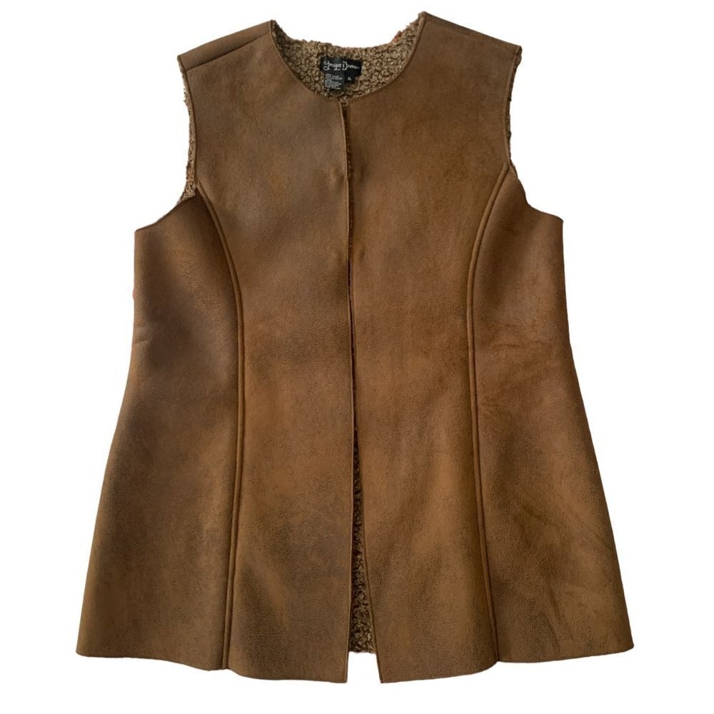 Prosper & devine faux suede sherpa lined long vest